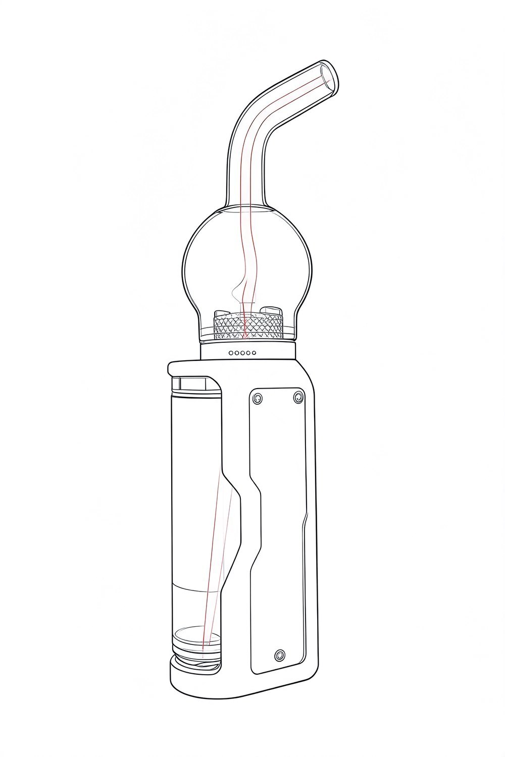 Technical line drawing of the complete Portal build on paper